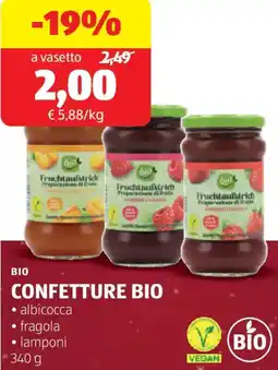 ALDI Confetture bio, albicocca, fragola e lamponi offerta