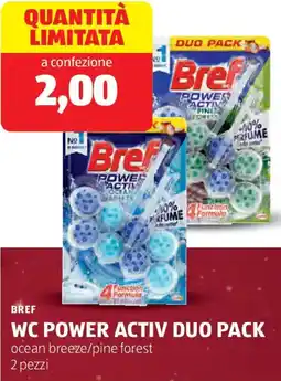 ALDI Bref wc power activ duo pack ocean breeze/pine forest offerta