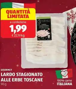 ALDI Gourmet lardo stagionato alle erbe toscane offerta