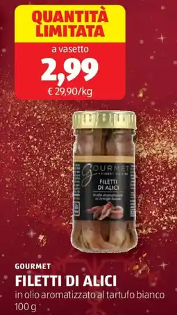 ALDI Gourmet filetti di alici in olio aromatizzato al tartufo bianco offerta