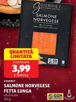 ALDI Gourmet salmone norvegese fetta lunga affumicato offerta