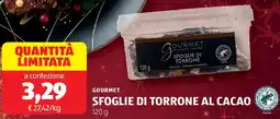 ALDI Gourmet sfoglie di torrone al cacao offerta