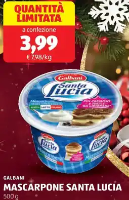 ALDI Galbani mascarpone santa lucia offerta