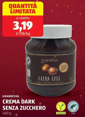 ALDI Grandessa crema dark senza zucchero offerta