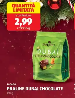 ALDI Socado praline dubai chocolate offerta