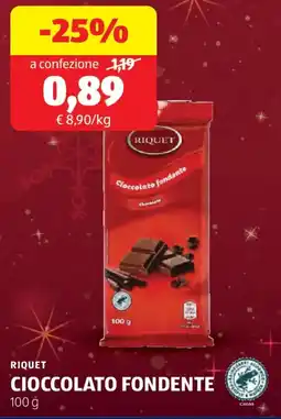 ALDI Riquet cioccolato fondente offerta