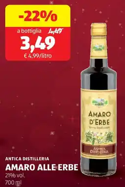 ALDI Antica distilleria amaro alle erbe offerta