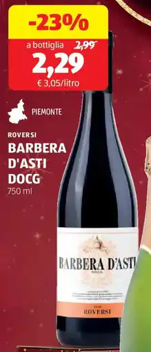 ALDI Roversi barbera d'asti docg offerta