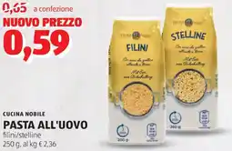 ALDI Cucina nobile pasta all'uovo filini/stelline offerta