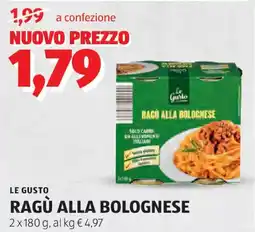 ALDI Le gusto ragù alla bolognese offerta