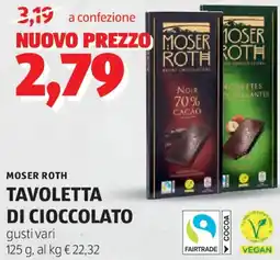 ALDI Moser roth tavoletta di cioccolato offerta