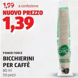 ALDI Power force bicchierini per caffè offerta