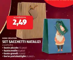 ALDI Home creation set sacchetti natalizi offerta