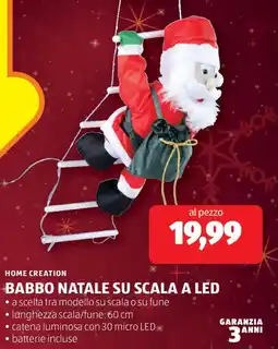 ALDI Home creation babbo natale su scala a led offerta