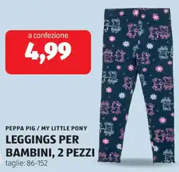 ALDI Peppa pig / my little pony leggings per bambini offerta
