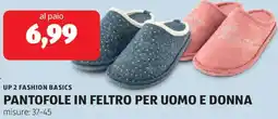 ALDI Up 2 fashion basics pantofole in feltro per uomo e donna offerta