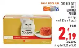 Conad Cibo per gatti gold gourmet PURINA offerta