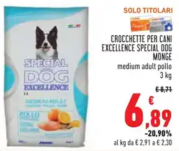 Conad Crocchette per cani excellence special dog MONGE offerta