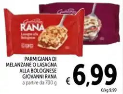 Spazio Conad Parmigiana di melanzane o lasagna alla bolognese GIOVANNI RANA offerta
