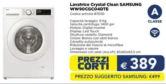 Lavatrice Crystal Clean SAMSUNG WW90CGC04DTE