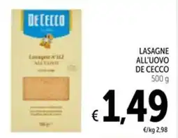 Spazio Conad Lasagne all'uovo DE CECCO offerta