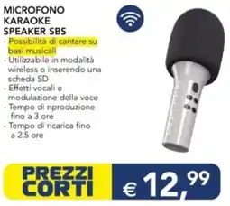 Esselunga MICROFONO KARAOKE SPEAKER SBS offerta