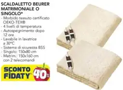 Esselunga Scaldaletto beurer matrimoniale o singolo offerta