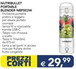 Esselunga NUTRIBULLET PORTABLE BLENDER NBP003W offerta