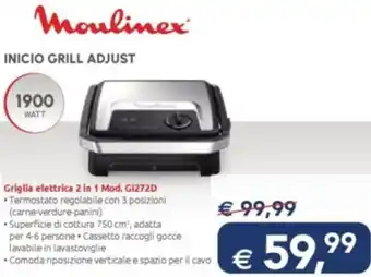 Esselunga Moulinex INICIO GRILL ADJUST offerta