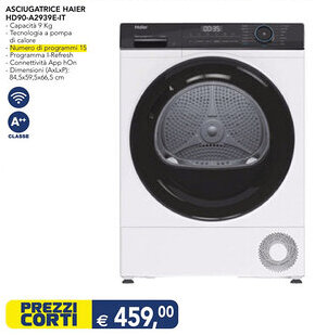 Esselunga ASCIUGATRICE HAIER HD90-A2939E-IT offerta