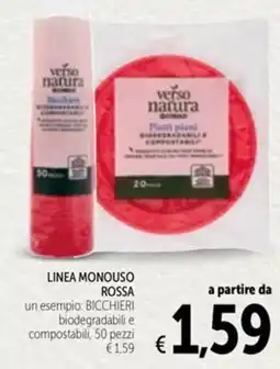 Spazio Conad Linea monouso rossa bicchieri verso natura CONAD offerta