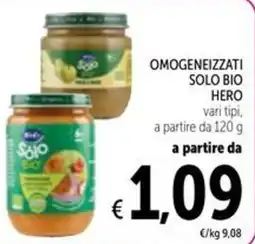 Spazio Conad Omogeneizzati solo bio HERO offerta