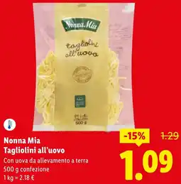 Lidl Nonna Mia Tagliolini all'uovo offerta