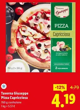 Lidl Taverna Giuseppe Pizza Capricciosa offerta
