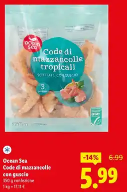 Lidl Ocean Sea Code di mazzancolle con guscio offerta