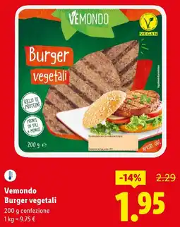 Lidl Vemondo Burger vegetali offerta