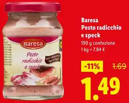Lidl Baresa Pesto radicchio e speck offerta