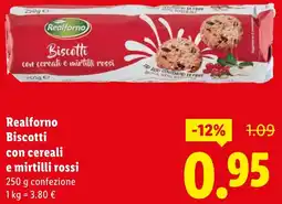 Lidl Realforno Biscotti con cereali e mirtilli rossi offerta