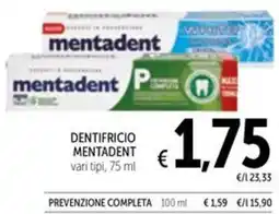 Spazio Conad Dentifricio MENTADENT offerta