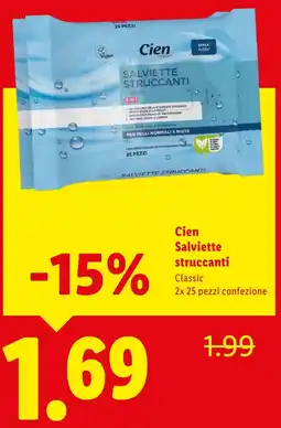 Lidl Cien Salviette struccanti offerta