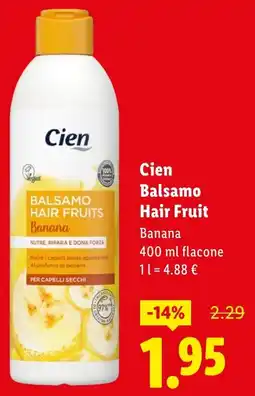 Lidl Cien Balsamo Hair Fruit offerta