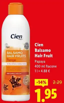Lidl Cien Balsamo Hair Fruit offerta