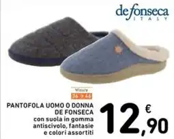 Spazio Conad Pantofola uomo o donna DE FONSECA offerta