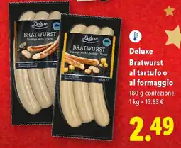 Lidl Deluxe Bratwurst al tartufo o al formaggio offerta