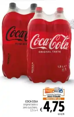 Spazio Conad COCA COLA original taste o zero zucchero offerta
