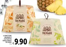 Spazio Conad Il panettone milanese o tuttuvetta senza canditi TRE MARIE offerta