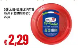 Famila DOPLA RE-USABLE PIATTI PIANI Ø 220MM ROSSO offerta