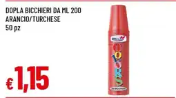 Famila Dopla Bicchieri da ml 200 Arancio/Turchese offerta