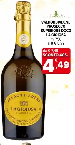 Iperal Valdobbiadene prosecco superiore docg LA GIOIOSA offerta