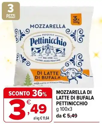Iperal Mozzarella di latte di bufala PETTINICCHIO offerta